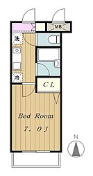 クリア橋本台 1Kの間取図画像