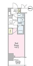 クロスレジデンス飯田橋 1Kの間取図画像