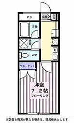 ディ・シャンブル 2階1Kの間取り