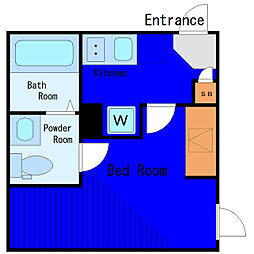 東急大井町線 戸越公園駅 徒歩9分の賃貸アパート 1階1Kの間取り