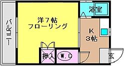 インペリア井尻 1Kの間取図画像