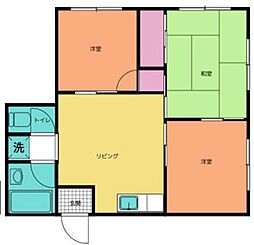 野村コーポB 3DKの間取図画像