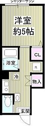 チェスナッツ蒲田 1Kの間取図画像
