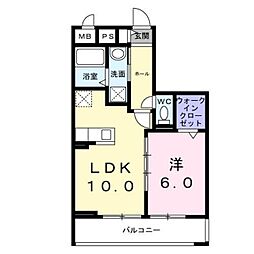 フォーリーフ クローバー 3階1LDKの間取り