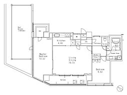 MFPR目黒タワー 21階2LDKの間取り