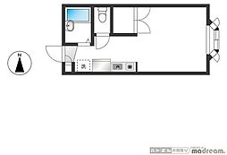 ＦＬＡＴＯＵＴIII 2階ワンルームの間取り