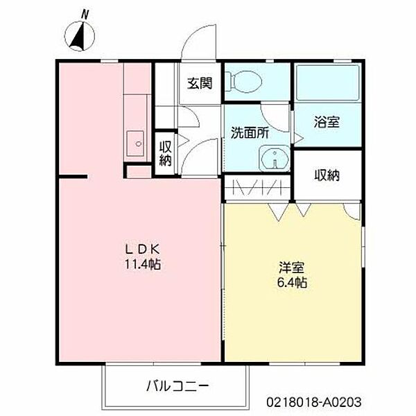 アネックス　スズランII　Ａ棟 A0203｜宮崎県宮崎市大字田吉(賃貸アパート1LDK・2階・42.64㎡)の写真 その2