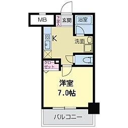 willDo難波w1 1Kの間取図画像