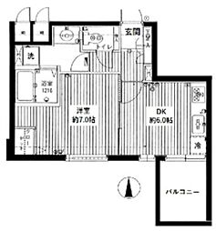 エクセルシオール新宿西戸山 1DKの間取図画像