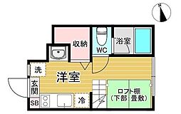 クラソ下北沢 ワンルームの間取図画像