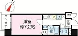 マインズ・コム新北野 1Kの間取図画像