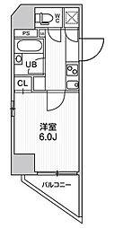 コンシェリア新橋 1Kの間取図画像