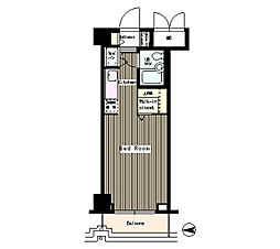 松本ビル 6階ワンルームの間取り