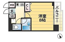 ラナップスクエア三宮プライム 1Kの間取図画像