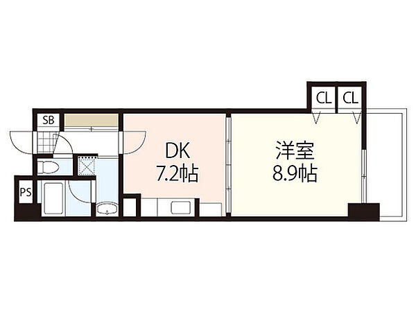 広島県広島市中区白島北町(賃貸マンション1DK・2階・38.26㎡)の写真 その2