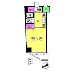 カーサ・マローネ 1Kの間取図画像