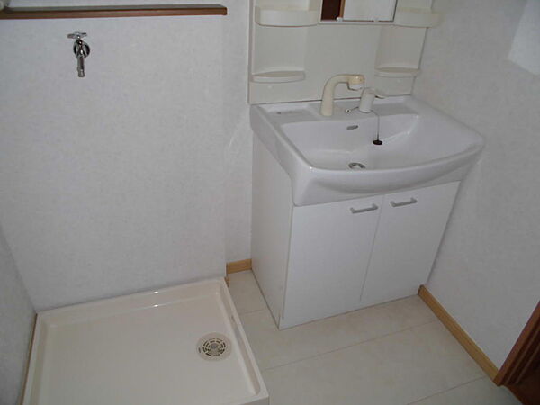 画像8:洗面所も広く洗濯機置き場や洗面台を完備しています（シャンプードレッサー洗面台）