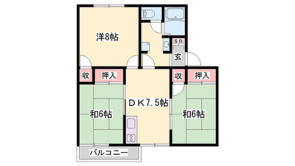 コート鶴林 ｜兵庫県加古川市加古川町北在家(賃貸アパート3DK・2階・55.30㎡)の写真 その2