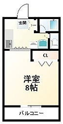BビレッジFIVE 1Kの間取図画像