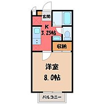 栄光ハイツ  ｜ 栃木県宇都宮市栄町（賃貸アパート1K・2階・26.49㎡） その2