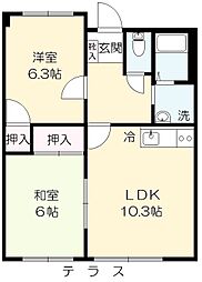 PHENIX15 2LDKの間取図画像