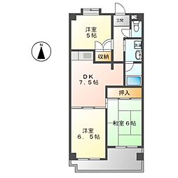 コーポラス葵 3DKの間取図画像