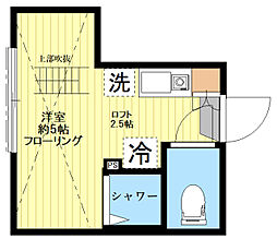 東京メトロ副都心線 要町駅 徒歩3分の賃貸アパート 1階ワンルームの間取り