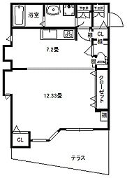グリーンヒル大倉山 ワンルームの間取図画像