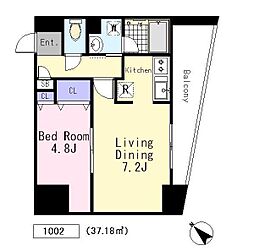 グランディール初台 1LDKの間取図画像