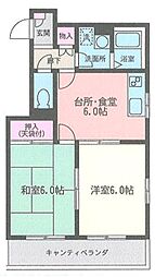 オーベルハイム 2DKの間取図画像