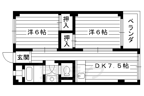 コーポラス伏見 509｜京都府京都市伏見区深草池ノ内町(賃貸マンション2DK・5階・50.60㎡)の写真 その2