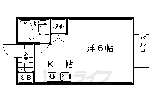 京都府京田辺市三山木南山(賃貸マンション1R・2階・16.24㎡)の写真 その2