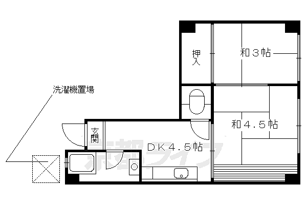 小堀マンション（下川原町） 41｜京都府京都市伏見区深草下川原町(賃貸マンション2DK・4階・26.00㎡)の写真 その2