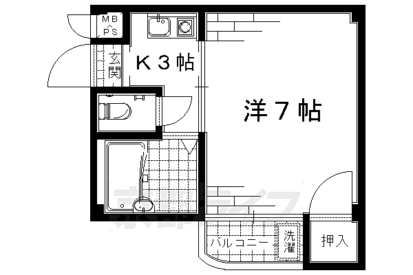 インペリアルドムール 202｜京都府京都市伏見区竹田醍醐田町(賃貸マンション1K・2階・20.67㎡)の写真 その2