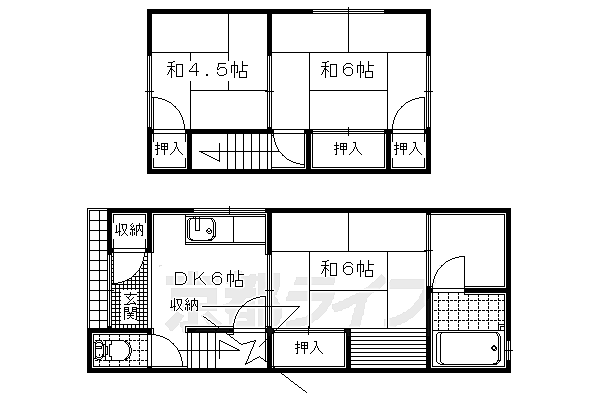 テラスハウス283 C-2｜京都府八幡市八幡垣内山(賃貸一戸建3DK・--・52.85㎡)の写真 その2