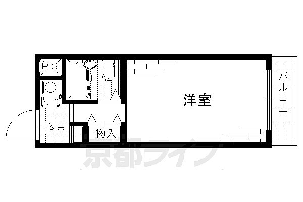 フェニックス樋口 312｜京都府京都市伏見区竹田西桶ノ井町(賃貸マンション1K・3階・17.30㎡)の写真 その2