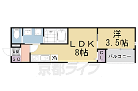 京都府京都市山科区椥辻中在家町（賃貸アパート1LDK・3階・28.24㎡） その2