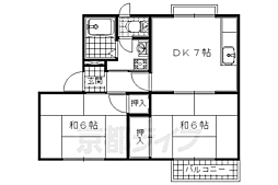 タウニィ半白 1階2DKの間取り