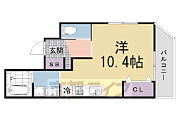 メゾン・ソレイユ稲荷 ワンルームの間取図画像