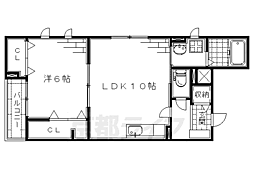 サウス　ビラ 2階1LDKの間取り