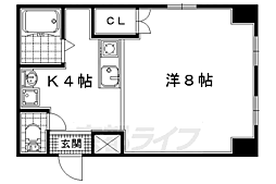 槇島センタービル 5階1Kの間取り
