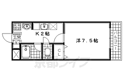 JR片町線(学研都市線) 大住駅 徒歩10分の賃貸マンション 3階1Kの間取り