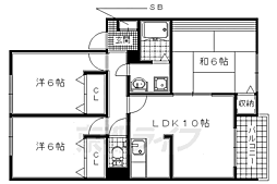 JR片町線(学研都市線) 大住駅 徒歩4分の賃貸アパート 1階3LDKの間取り