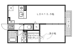 Ｇｒａｎｄ　ｃｈａｒｉｏｔ（向島） 2階1LDKの間取り