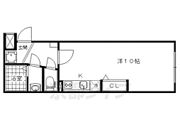 JR東海道・山陽本線 山科駅 徒歩2分の賃貸マンション 1階ワンルームの間取り
