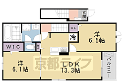 Ｔｏｒｔｕｅ　Ｂ 2階2LDKの間取り