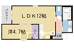 京都地下鉄東西線 椥辻駅 徒歩14分の賃貸アパート 3階1LDKの間取り