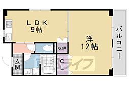京都地下鉄東西線 椥辻駅 徒歩8分の賃貸マンション 3階1LDKの間取り
