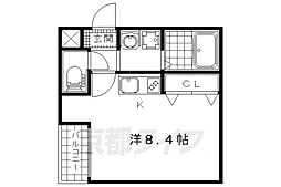 JR東海道・山陽本線 山科駅 徒歩4分の賃貸アパート 1階ワンルームの間取り