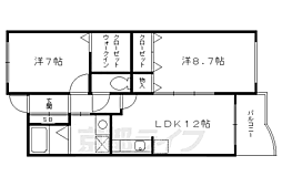 エクセレンテ 3階2LDKの間取り